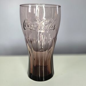 Vintage Purple Cola Drinking Glass Cup Home Bar Decor Amethyst Brown Coke Drink